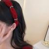 GFHSKRPL Diamond-set Flocking Red Headband Vintage High Overhead Pressure Hair Accessory view 4