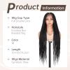 MS.FEEL Box Braided Wig Full Double Lace Glueless Braids Wig with Baby Hair Human Hair Blended Synthetic Black Braided Wig for Black Women (Natural Black, 30 Inch) view 3