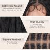 MS.FEEL Box Braided Wig Full Double Lace Glueless Braids Wig with Baby Hair Human Hair Blended Synthetic Black Braided Wig for Black Women (Natural Black, 30 Inch) view 4