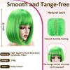 VCAY Green Bob Wig with Bangs 12 Inch Straight Synthetic Cosplay Wig view 2