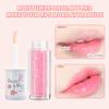 2 PCS Big Brush Head Crystal Jelly Moisturizing Lip Oil, Honey&Peach Vitamin E Lip Tint Lip Plumper Lip Care Serum, Long Lasting Nourishing Non-sticky Fresh Texture Lip Care view 2