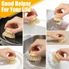 Hnvdkln 8Pcs Replacement Brush Heads for Bamboo Dish Brush Sisal Bristle Refills Kitchen Scrubber Heads for Pots Dishes Cleaning view 3