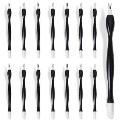 15-Pack Cuticle Trimmer & Pusher Set Rubber Tip Gentle Nail Bed Cuticle Remover Tools for Manicure & Pedicure Care