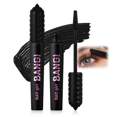 BEUKING Waterproof Volumizing Mascara, Lengthening and Curling Formula for Lash Extension Eye Makeup Look, Washable, Smudge-Proof, Longwear, Flake-Free, Easy to Remove, Vegan & Cruelty Free, Black