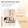 OCHEAL Personalized Makeup Bag, Beige Make up Bag for Women, Monogrammed Travel Toiletry Kit, Gift-Ready Cosmetic Organizer for Christmas Birthday & Stocking Stuffers G view 2