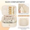 OCHEAL Personalized Makeup Bag, Beige Make up Bag for Women, Monogrammed Travel Toiletry Kit, Gift-Ready Cosmetic Organizer for Christmas Birthday & Stocking Stuffers G view 4