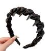 Alianm Vintage High Cranium Hairband 6 Pcs Vintage Fabric Wave Hairband For Ladies - Cute Solid Shade Non-slip Tooth-equipped Hair Hoop Accessory(Mix) view 1