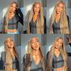 32 32 32 Inch Honey Blonde Human Braiding Hair for Boho Braids Blonde Boho Hair For Braiding Deep Wave Knotless Bulk Bohemian Color #27 Braids 150g view 2