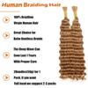32 32 32 Inch Honey Blonde Human Braiding Hair for Boho Braids Blonde Boho Hair For Braiding Deep Wave Knotless Bulk Bohemian Color #27 Braids 150g view 3