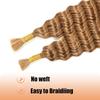 32 32 32 Inch Honey Blonde Human Braiding Hair for Boho Braids Blonde Boho Hair For Braiding Deep Wave Knotless Bulk Bohemian Color #27 Braids 150g view 4