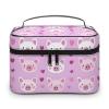 TZTTZT Cute Heart Pig Print Makeup Bag, Travel Toiletry Bag for Women, Cute Large Cosmetic Bags Make Up Organizer Bags view 1