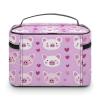 TZTTZT Cute Heart Pig Print Makeup Bag, Travel Toiletry Bag for Women, Cute Large Cosmetic Bags Make Up Organizer Bags view 3