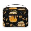 TZTTZT Honey And Bee Print Makeup Bag, Travel Toiletry Bag for Women, Cute Large Cosmetic Bags Make Up Organizer Bags view 1