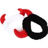 Ciieeo 2pcs Halloween Ox Horn Hairbands for Women, Plush Skincare Headband and Face Washing Hair Wrap, Cute Devil Horn Spa Headbands for Makeup and Facial Cleansing view 1