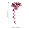 NULYLU Japanese Style Kimono Tassel Hair Clip with Cherry Blossom Flower, Purple Fabric Headdress for Women, Traditional Japanese Hair Accessory for Kimono and Yukata view 2