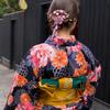 NULYLU Japanese Style Kimono Tassel Hair Clip with Cherry Blossom Flower, Purple Fabric Headdress for Women, Traditional Japanese Hair Accessory for Kimono and Yukata view 3