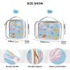 ALAZA Hand Drawn Sea Shells Toiletry Bag Travel Makeup Organizer Cosmetic Bags Clear Pouch Waterproof with Handle for Men Women view 4