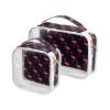 ALAZA Flamingo Hot Pink Toiletry Bag Travel Makeup Organizer Cosmetic Bags Clear Pouch Waterproof with Handle for Men Women view 1