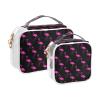 ALAZA Flamingo Hot Pink Toiletry Bag Travel Makeup Organizer Cosmetic Bags Clear Pouch Waterproof with Handle for Men Women view 2