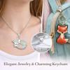 Flotreif Fox Gifts for Women and Girls - Unique Fox Lovers Gifts Set Includes Fun Socks, Makeup Bag, Necklace, Keychain & Waterproof Stickers - Cute Birthday Christmas Teen Girls view 4
