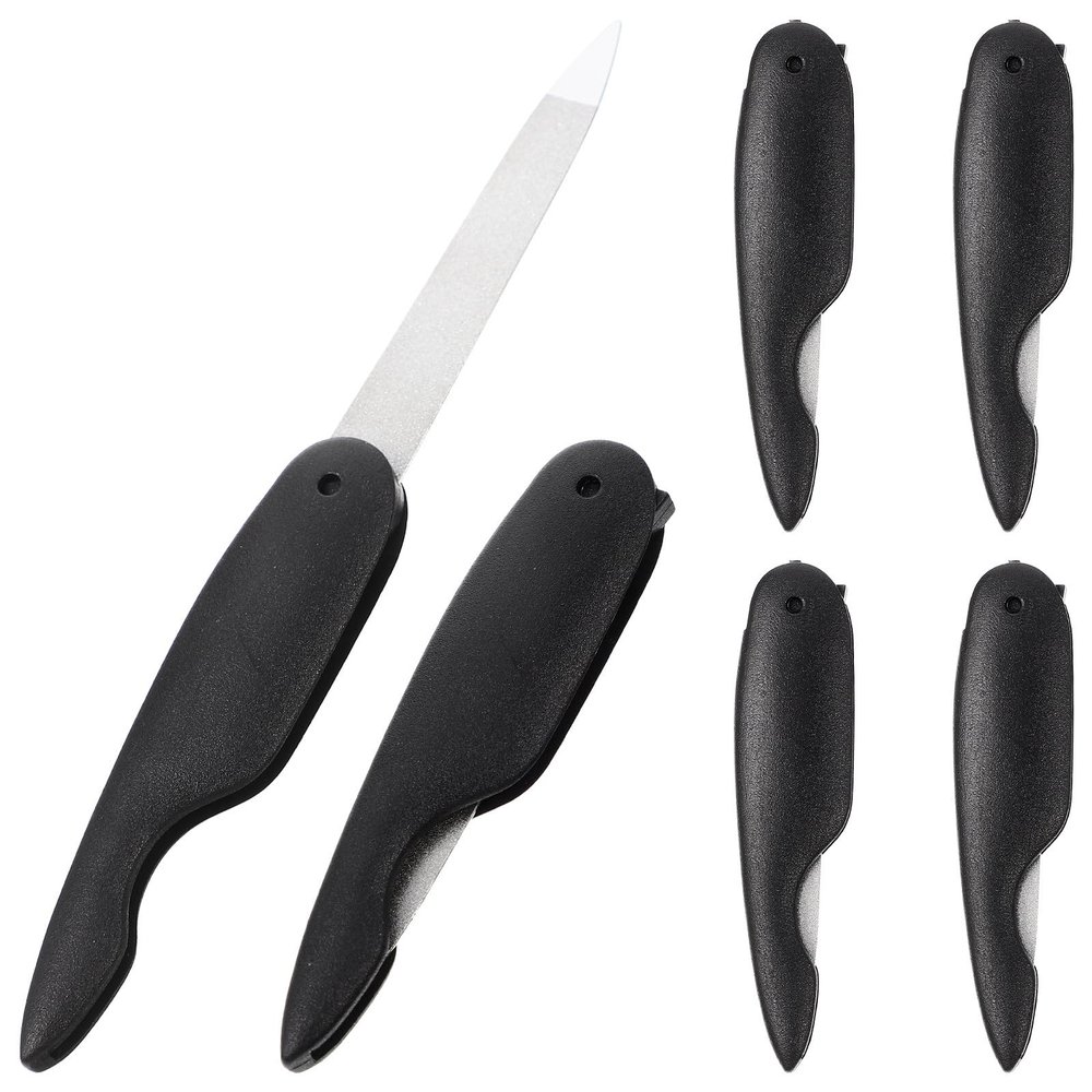MAGICLULU 6pcs Mini Folding Nail Files Double-Sided Grit Reusable Nail Buffers for Thick Toenails Fingernails Polishing Tools Portable Manicure Set for Travel and Home Use