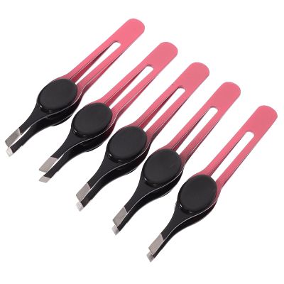 5Pcs Stainless Steel Eyebrow Tweezers for Trimming and Shaping