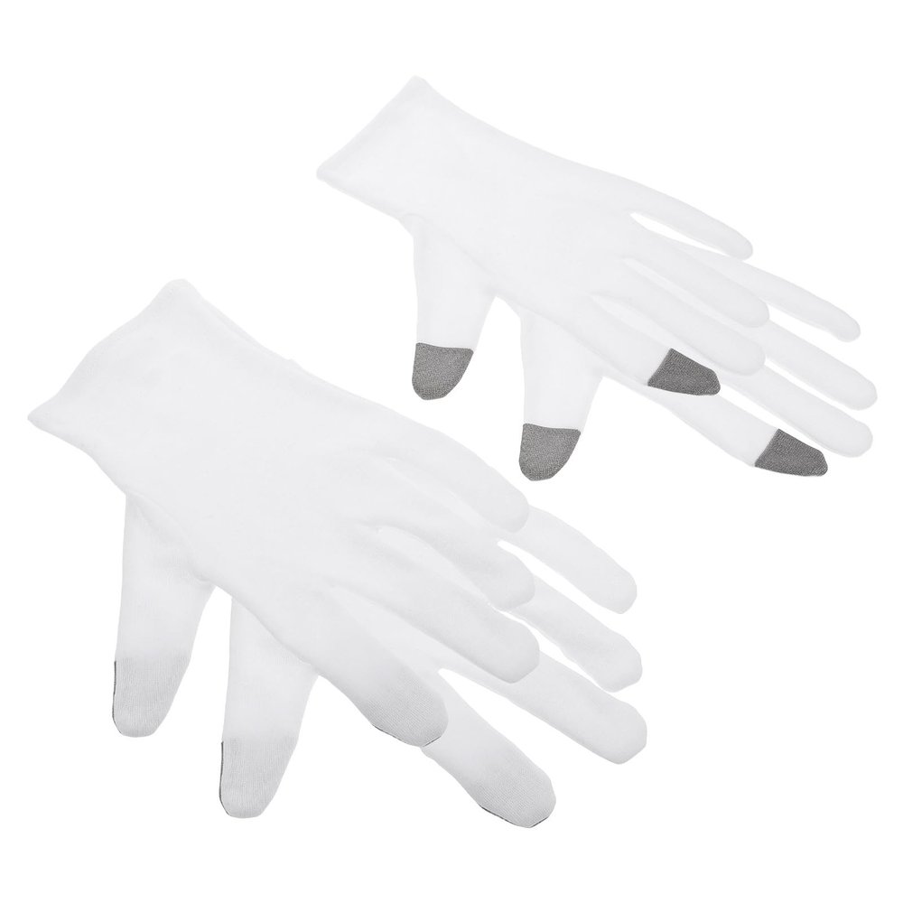 OSALADI Cotton Moisturizing Gloves 2 Pairs Sleep Gloves for Dry Hands Touchscreen for Overnight Hand Care Men and Women