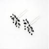 Faship Black Rhinestone Crystal Floral Bridal Hair Pins Accessories 2 Pcs view 4