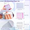 SYNTHORA Oil Blotting Papers for Face, 100 Sheets Oil Absorbing Blotting Paper with Mirror & Puff, Linen Fiber Shine Control Sheets, Makeup Friendly Portable Oil Control for Oily Skin(Purple) view 2