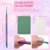 Dual-Ended Stainless Steel Cuticle Remover Tool with Loop & Beveled Pusher, Grit Nail Files and Storage Bag for Home or Salon Use view 3
