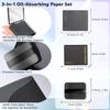 SYNTHORA Oil Blotting Papers for Face, 100 Sheets Oil Absorbing Blotting Paper with Mirror & Puff, Linen Fiber Shine Control Sheets, Makeup Friendly Portable Oil Control for Oily Skin(Black) view 2