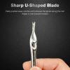 Stainless Steel 2-in-1 Cuticle Pusher with Fork, U-Shaped Cuticle Trimmer Tool for Manicure and Pedicure Care view 3