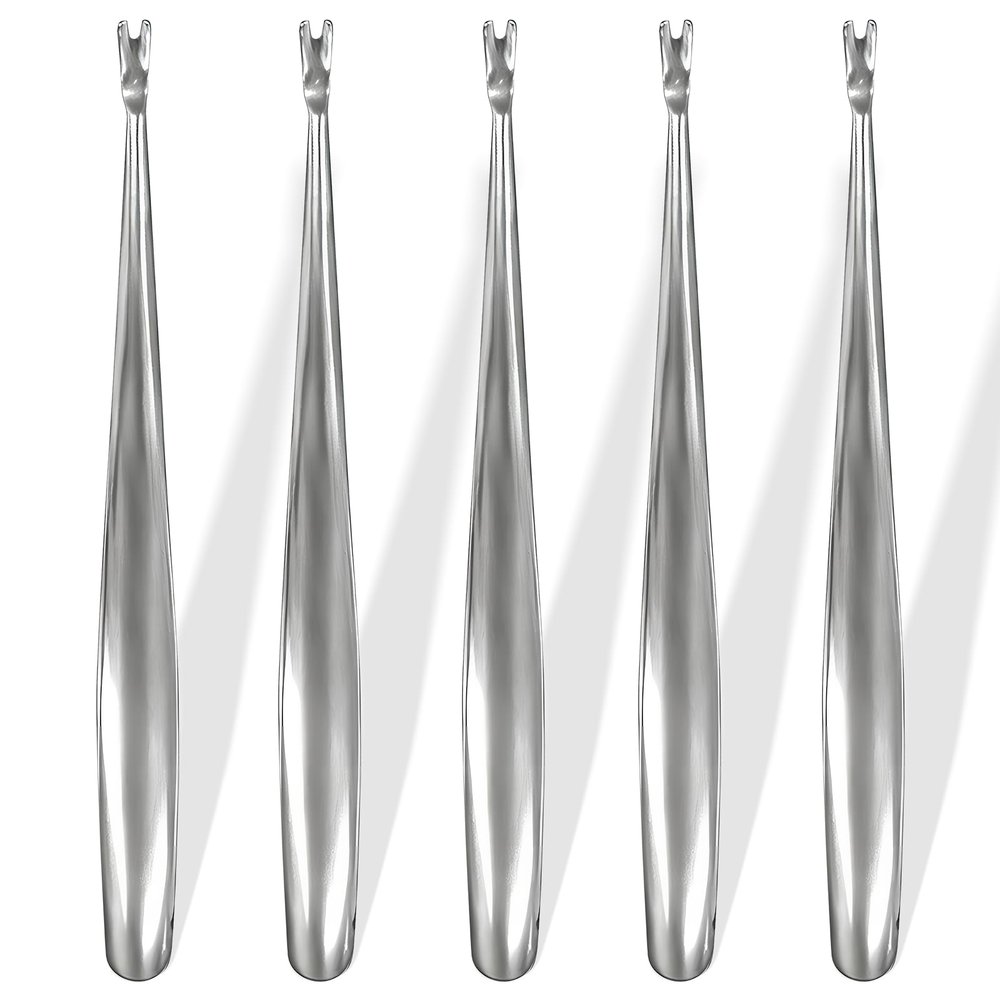5-Piece Professional Stainless Steel Cuticle Pusher & Dead Skin Remover Set, Precision Manicure Tools for Nail Care