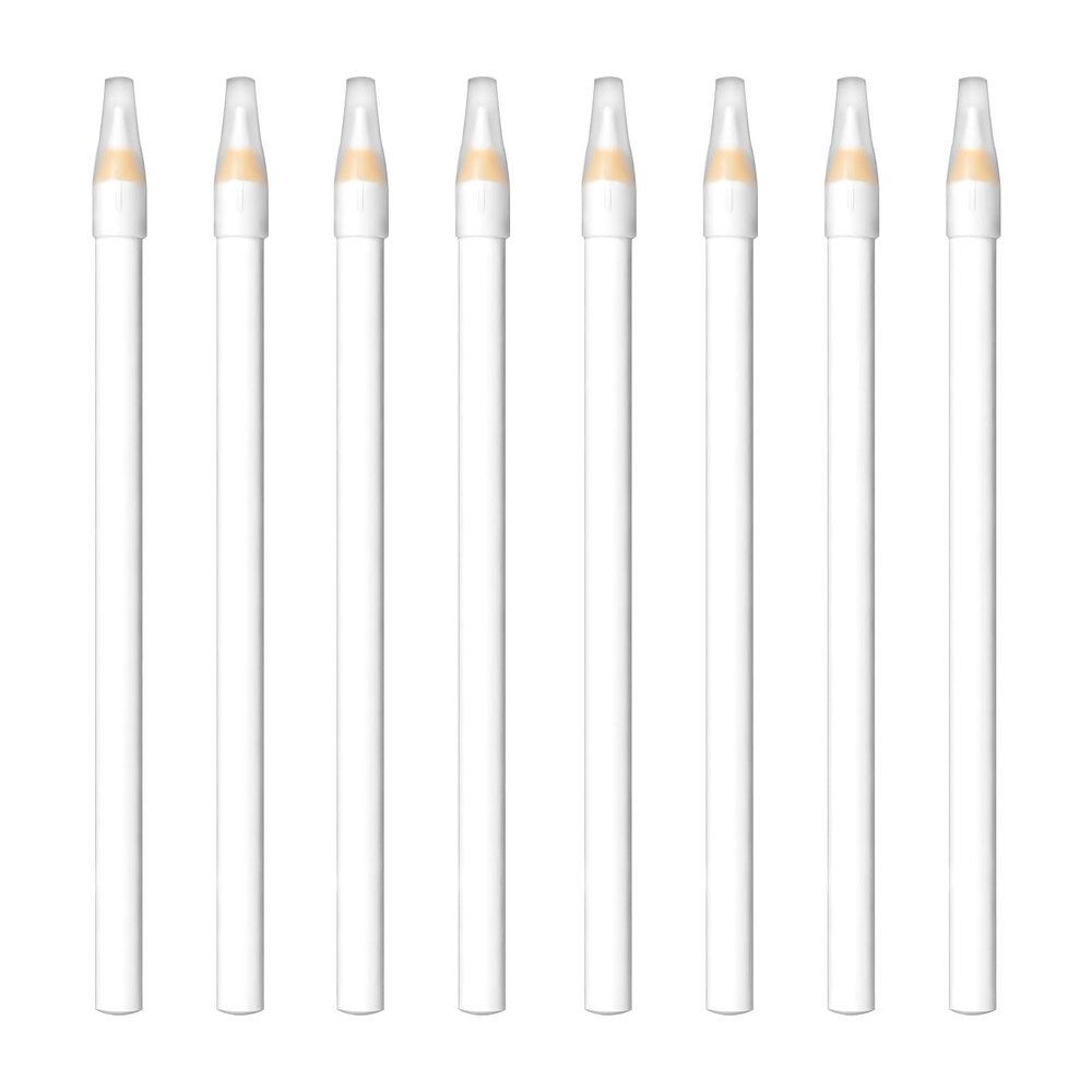 8-Piece White Nail Whitening Pencil Set for DIY French Manicure, Nail Brightening Tools (17 cm)