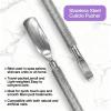 2-Piece Stainless Steel Cuticle Pusher and Spoon Nail Cleaner Set, Professional Manicure & Pedicure Tools for Fingernails and Toenails view 2