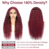 Nsvnsv Burgundy Wig Human Hair 99j Burgundy 13x6 Deep Wave Lace Front Wigs Human Hair Pre Plucked 180% Density HD Transparent Lace Frontal Wigs for Black Women Red Colored Wig 20 Inch view 2