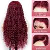 Nsvnsv Burgundy Wig Human Hair 99j Burgundy 13x6 Deep Wave Lace Front Wigs Human Hair Pre Plucked 180% Density HD Transparent Lace Frontal Wigs for Black Women Red Colored Wig 20 Inch view 3