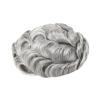 hezhuhe2258 Forehead Hairpiece Full PU Men's Toupee Wave Man Wig Replacement System Grey Male Hairpiece 8x10 Inch view 1