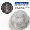 hezhuhe2258 Forehead Hairpiece Full PU Men's Toupee Wave Man Wig Replacement System Grey Male Hairpiece 8x10 Inch view 4