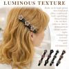 Sparkling Rhinestone Braided Hair Clips for Women Crystal Stone Duckbill Hairpins Set, 4-Piece Fashion Hair Accessories (Molan+Deep Purple+Champagne+Colorful) view 3