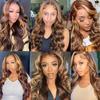 300g 30 32 34 Inch Ombre Body Wave Bundles Human Hair Brown Bundle Peruvian Virgin Hair Two Tone Color #1B Mixed With Color #30 Hair Extensions view 2