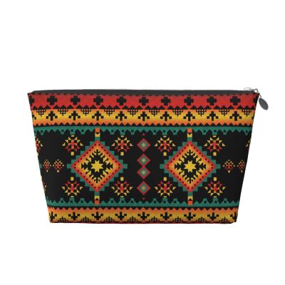 ZLKYSBU Native American Makeup Bag,Indian Cosmetic Bag for Women Travel Toiletry Makeup Zipper Pouch