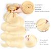 #613 Bundles Human Hair Bleach Blonde Body Wave Bundles 28 28 28 Inch Blonde 3 Bundle Unprocessed Virgin Human Hair Extensions 50 Gram Per Bundle view 3