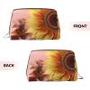 HJTRW PU Leather Makeup Bag Travel Cosmetic Bags Waterproof Large Capacity Toiletry Organizer with Zipper, Cute Portable Pouch Big sunflower Toiletry Bag Make Up Bag for Women view 3