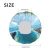 Ocean island Shower Cap for Women Reusable Bath Cap Upgrade Double Layers Bathing Hat Waterproof Elastic Bath Hair Caps for Women Ladies Spa Salon Hair Bath Hat view 3