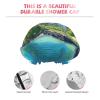 Ocean island Shower Cap for Women Reusable Bath Cap Upgrade Double Layers Bathing Hat Waterproof Elastic Bath Hair Caps for Women Ladies Spa Salon Hair Bath Hat view 4