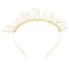 SEWACC Pearl Crystal Headband Bridal Hair Accessory for Women Wedding Prom Decorative Crown Tiara Hairband view 1
