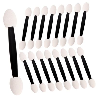 VILLCASE Dual-ended Eyeshadow Brush and Small Lipstick Applicator, 25pcs Dual Head Sponge Makeup Brushes for Women, Latex Sponge Tip for Precise Eye and Lip Makeup, Travel-friendly Cosmetic