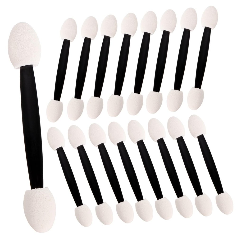 VILLCASE Dual-ended Eyeshadow Brush and Small Lipstick Applicator, 25pcs Dual Head Sponge Makeup Brushes for Women, Latex Sponge Tip for Precise Eye and Lip Makeup, Travel-friendly Cosmetic