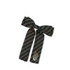 Wicked Hair Bow Pink and Green Stripes with Pinch Barrette view 1